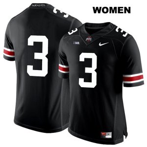 Women's NCAA Ohio State Buckeyes Damon Arnette #3 College Stitched No Name Authentic Nike White Number Black Football Jersey GQ20A15OU